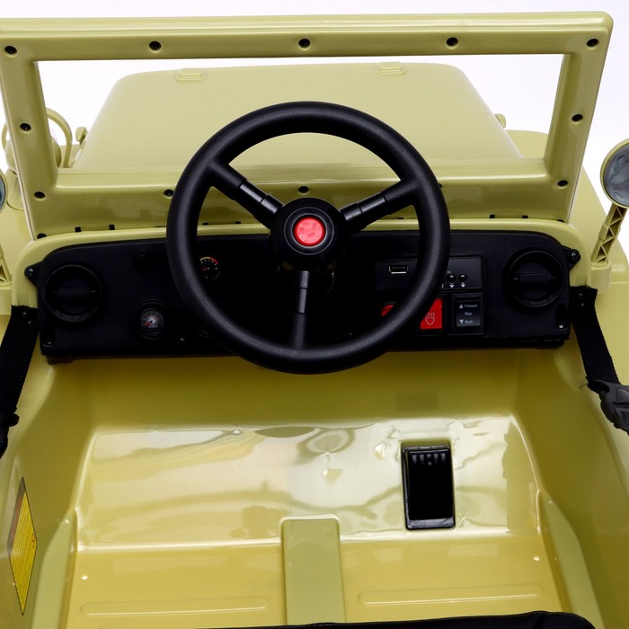 Электромобиль «Джип», кожаное сидение, EVA колеса, цвет зелёный - фото 1927849960