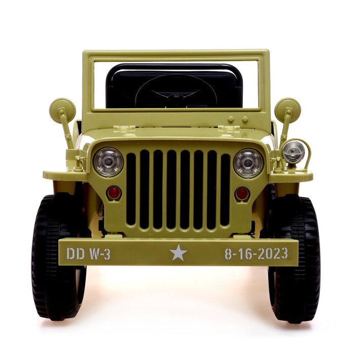 Электромобиль «Джип», кожаное сидение, EVA колеса, цвет зелёный - фото 1907391442