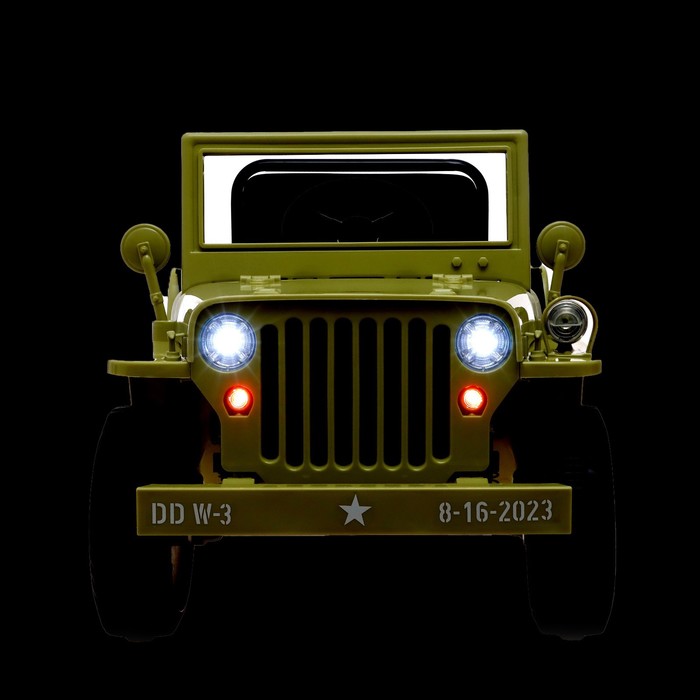 Электромобиль «Джип», кожаное сидение, EVA колеса, цвет зелёный - фото 1907391444