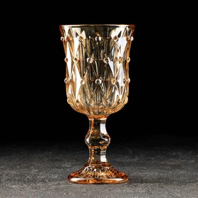 Бокал стеклянный для вина «Афродита», 280 мл, 8×16,5 см, цвет золотой