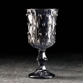 Бокал стеклянный для вина «Афродита», 280 мл, 8×16,5 см, цвет серый