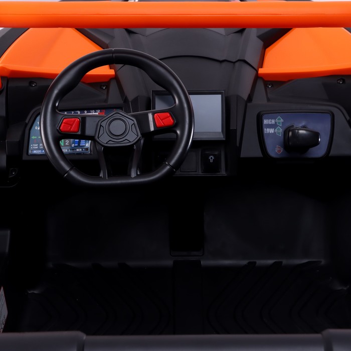 Электромобиль «БАГГИ», АКБ 24V, монитор, EVA колеса, кожаное сидение, цвет оранжевый - фото 1907391452