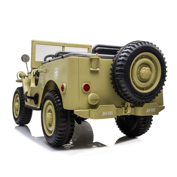 Электромобиль «Армейский джип», 3-х местный, полный привод, EVA, кожаное сидение, цвет песочный - фото 1888266621
