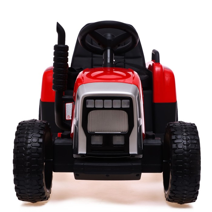 Электромобиль «Трактор», с прицепом, EVA колеса, кожаное сидение, цвет красный - фото 1907391467