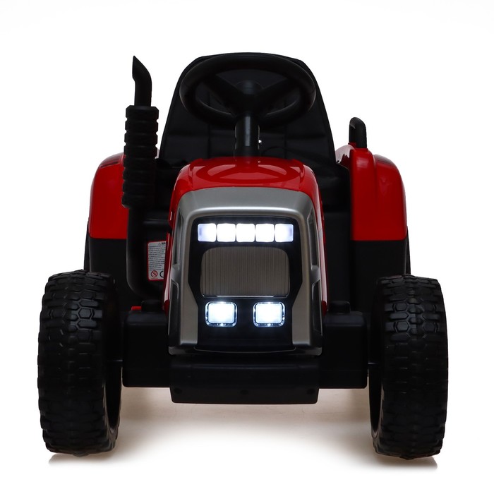 Электромобиль «Трактор», с прицепом, EVA колеса, кожаное сидение, цвет красный - фото 1907391469