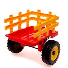 Электромобиль «Трактор», с прицепом, EVA колеса, кожаное сидение, цвет красный - фото 3870181