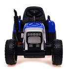 Электромобиль «Трактор», с прицепом, EVA колеса, кожаное сидение, цвет синий - Фото 6