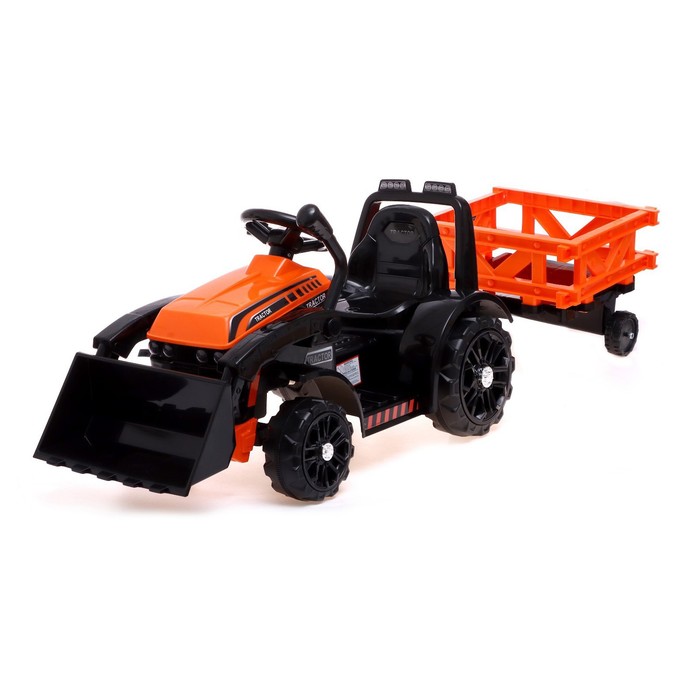 Электромобиль «Трактор», с прицепом, цвет оранжевый - Фото 1