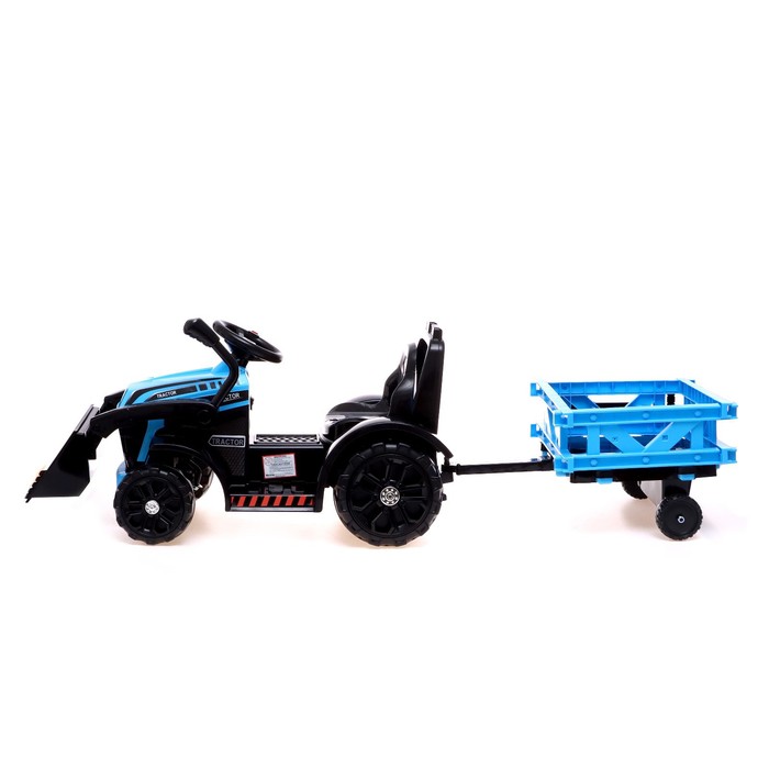 Электромобиль «Трактор», с прицепом, цвет синий - фото 1907391485
