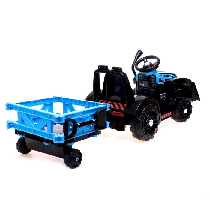 Электромобиль «Трактор», с прицепом, цвет синий - фото 1907391486