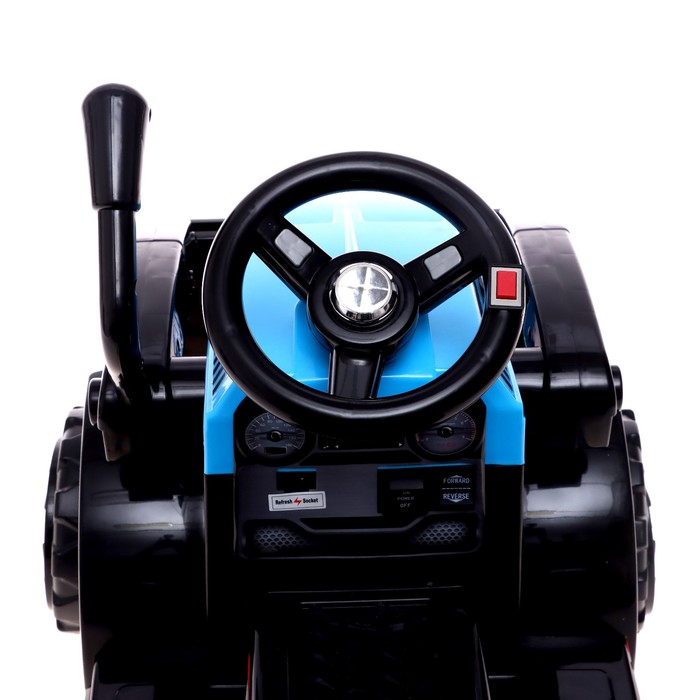 Электромобиль «Трактор», с прицепом, цвет синий - фото 1907391489