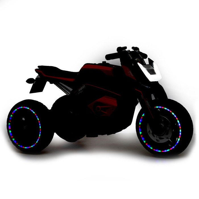 Электромотоцикл М1200, EVA колёса, кожаное сидение, 2 мотора, цвет красный - фото 1926367771
