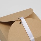 Коробка подарочная складная крафтовая, упаковка, 16 х 16 х 6 см - Фото 4