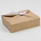 Коробка подарочная складная крафтовая, упаковка, 22х15х6 см - Фото 1