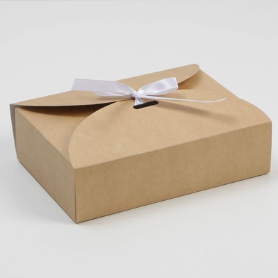 Коробка подарочная складная крафтовая, упаковка, 22х15х6 см