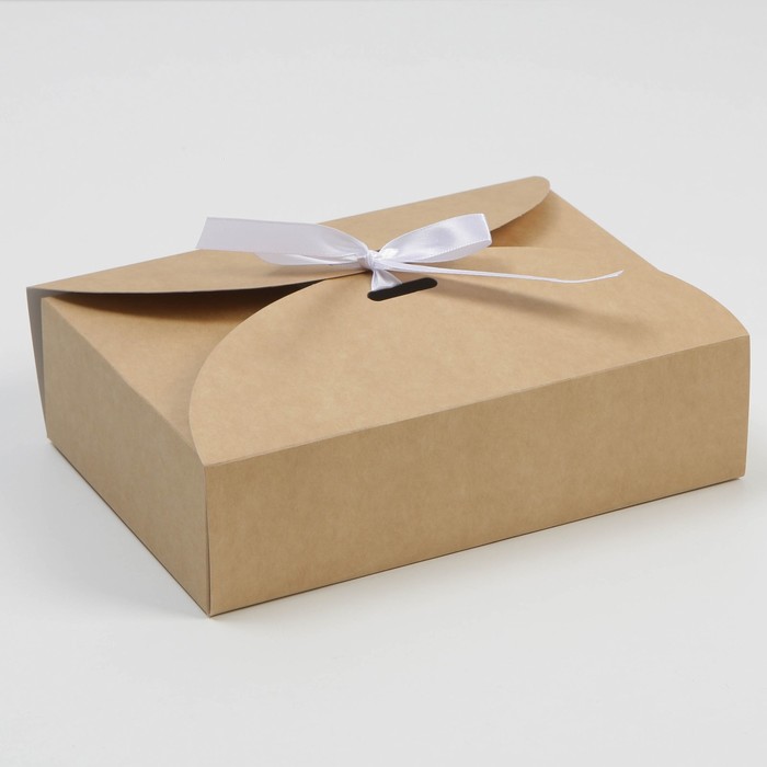 Коробка подарочная складная крафтовая, упаковка, 22х15х6 см