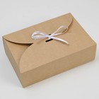 Коробка подарочная складная крафтовая, упаковка, 28 х 18 х 8 см - Фото 2