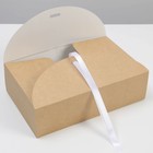 Коробка подарочная складная крафтовая, упаковка, 28 х 18 х 8 см - Фото 3