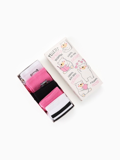 Носки женские KAFTAN «Лучший подарок», набор 5 пар, размер 36-39 (23-25 см)