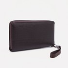 Портмоне мужское на молнии, отдел для купюр, для карт, для монет, коричневое - фото 57956427