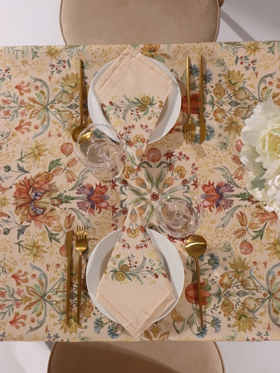 Скатерть «Этель» Floral pattern, размер 147×112 ±2 см с ГМВО, 100% хлопок, саржа 190 г/м²