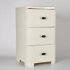 Комод 3-х секционный «Плетёнка», цвет слоновая кость - Фото 1