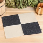 Коврик - сидушка для бани и сауны «Шахматы», 47×38 см, шерсть 30%, полиэфир 70%, серо-белый, «Добропаровъ» - Фото 4