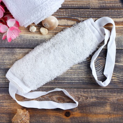 Мочалка банная натуральная с ручками, люффа