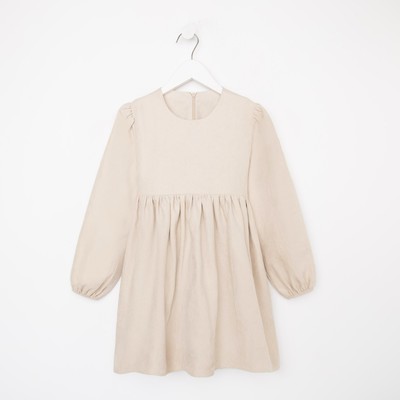 Платье для девочки MINAKU: Casual Collection, бежевое, рост 104-110 см