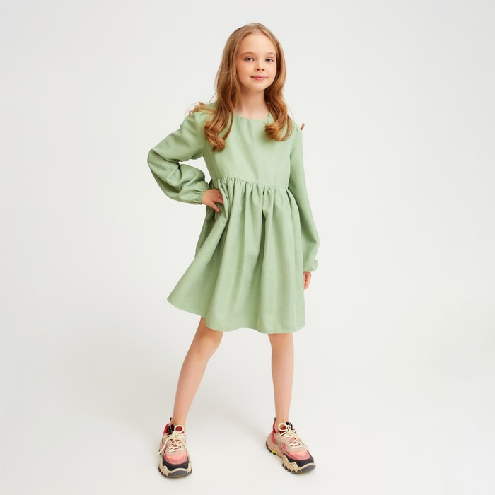 Платье для девочки MINAKU цвет зеленый, р-р 128 - Фото 1