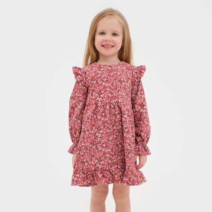 Платье детское KAFTAN &quot;Цветы&quot;, р. 30 (98-104), розовый