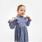 Платье детское KAFTAN "Листочки", р. 32 (110-116), синий - Фото 5