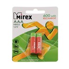 Аккумулятор Mirex, Ni-Mh, AAA, HR03-2BL, 1.2В, 600 мАч, блистер, 2 шт. - фото 9617797