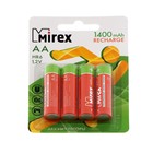 Аккумулятор Mirex, Ni-Mh, AA, HR6-4BL, 1.2В, 1400 мАч, блистер, 4 шт. - фото 320413268