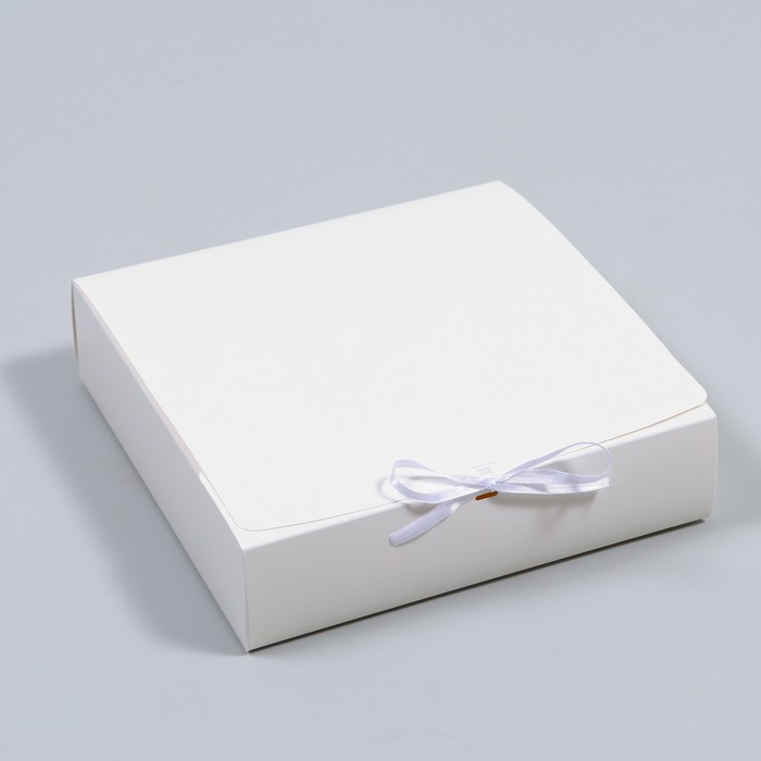 Коробка складная, белая, 24 х 24 x 6 см - Фото 1