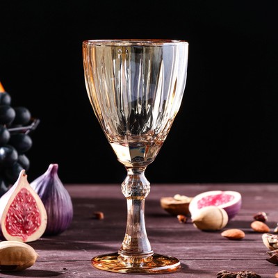 Бокал из стекла для вина «Бал», 240 мл, 8,5×18,5 см, цвет золотой