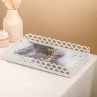 Подставка для десертов прямоугольная «Акварель», 35×23×5 см, цвет металла серебряный - фото 4658387
