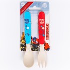 Столовые приборы детские из бамбука «Трансформеры», вилка и ложка - фото 39913490