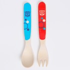 Столовые приборы детские из бамбука «Трансформеры», вилка и ложка - фото 39913493