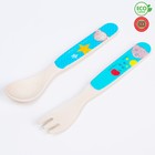 Набор детских столовых приборов из бамбука: вилка и ложка, Me To You 6931663