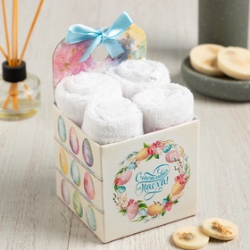 Салфетки махровые декоративные «Этель. Пасха», 4 шт., 30×30 см - 4 шт., 100% хлопок, белые