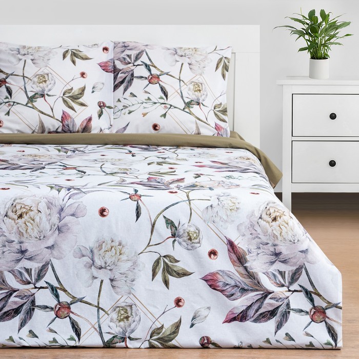 Постельное бельё евро «Этель. Пионы», поплин