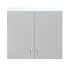 Шкаф навесной Мальма 800х300х720, Светло-серый/Белый - Фото 2