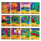 Комплект предметных тетрадей 48 листов "Крейзи", 12 предметов со справочным материалом, обложка мелованный картон, лён, неон, блок офсет - Фото 1