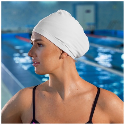 Шапочка для плавания взрослая ONLYTOP Swim, тканевая, обхват 54-60 см