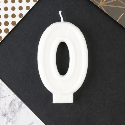 Свеча для торта, цифра 0 «С Днем рождения», 7×4.3 см