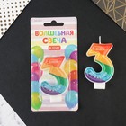 Свеча для торта, цифра 3«С Днем рождения», 7 х 4,3 см 7501428 - фото 14023389