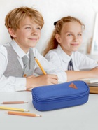 Пенал - футляр школьный Calligrata, на молнии, 2 отделения, текстиль, синий - Фото 3