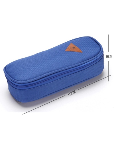 Пенал школьный на молнии, синий