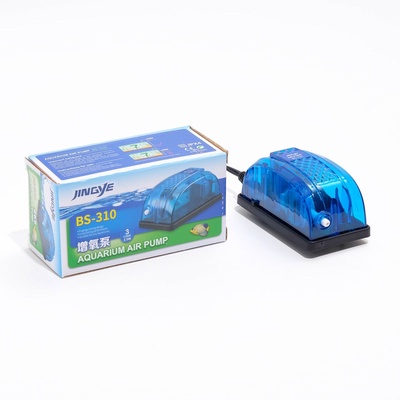 Компрессор для аквариума JINGYE BS-310, прозрачный корпус, 3 л/мин, 2.5 Вт